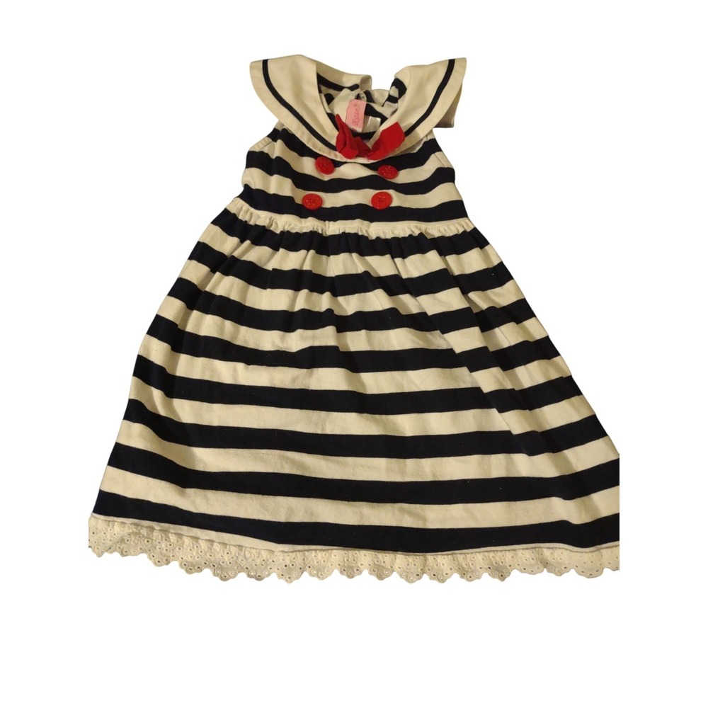 Vintage Sophie Rose Black And White Nautical Dress 4T Casual Summer 4th Of July